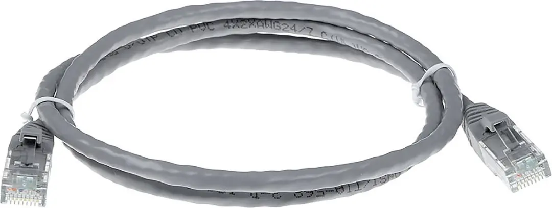 ACT Grijze U/UTP CAT6 Patchkabel 1m IS8001 - Snagless