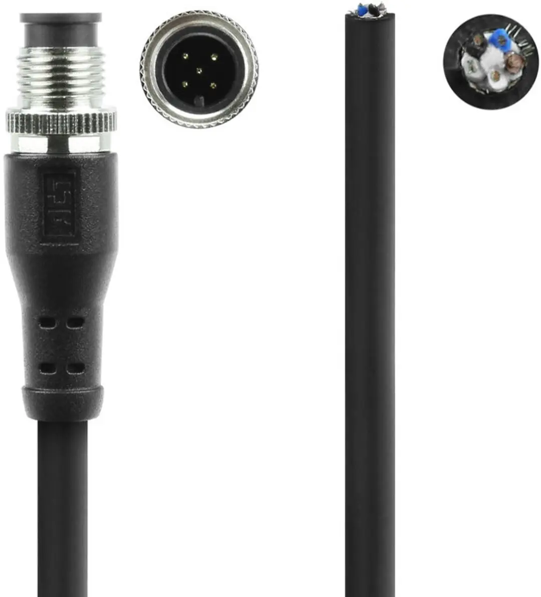 ACT Industrial Sensor Kabel M12A 5-polig 5m - Zwart