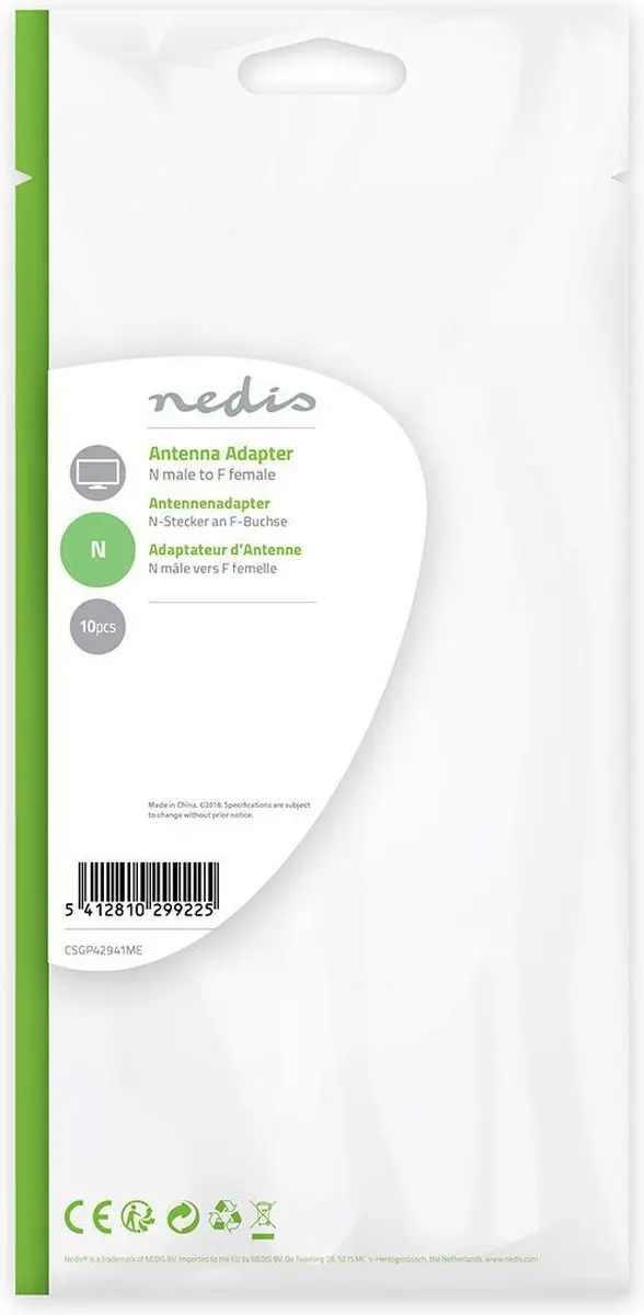 Nedis CSGP42941ME Satellietadapter N-Male F-Female - 10 Stuks