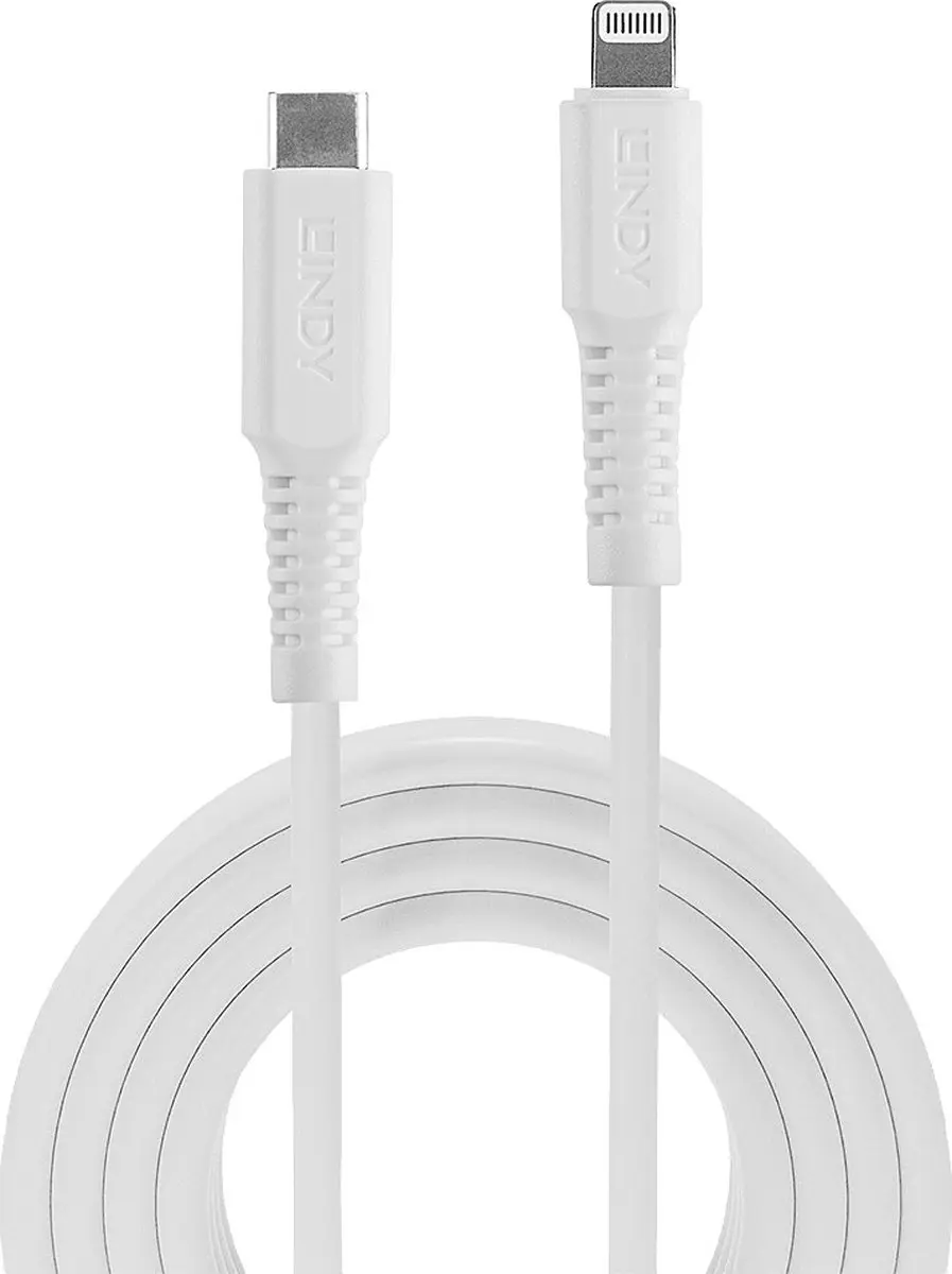 Lindy 31318 USB-kabel Apple Lightning naar USB-C 3.0m - Wit
