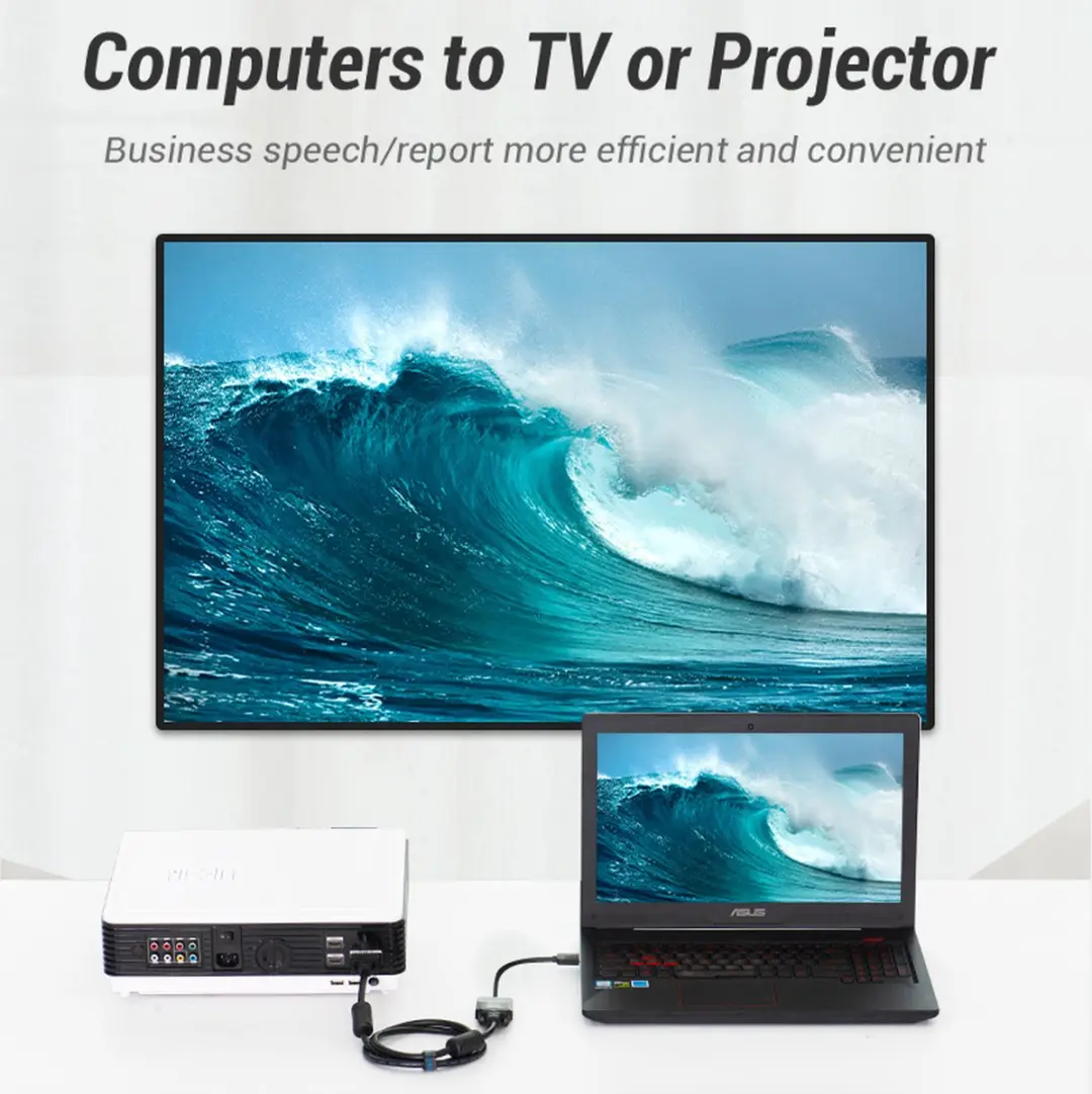 Vention 74345 VGA naar HDMI Adapter 0,15m - Zwart