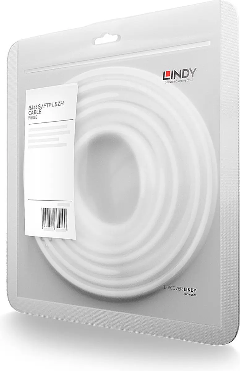 Lindy 47320 RJ45 Netwerkkabel CAT 6a Wit 0,3m