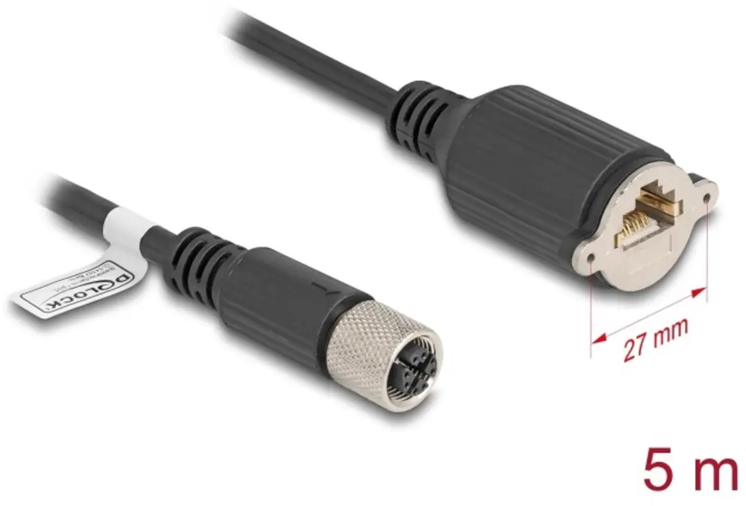 Delock M12 X-coded 8-pin Kabel RJ45