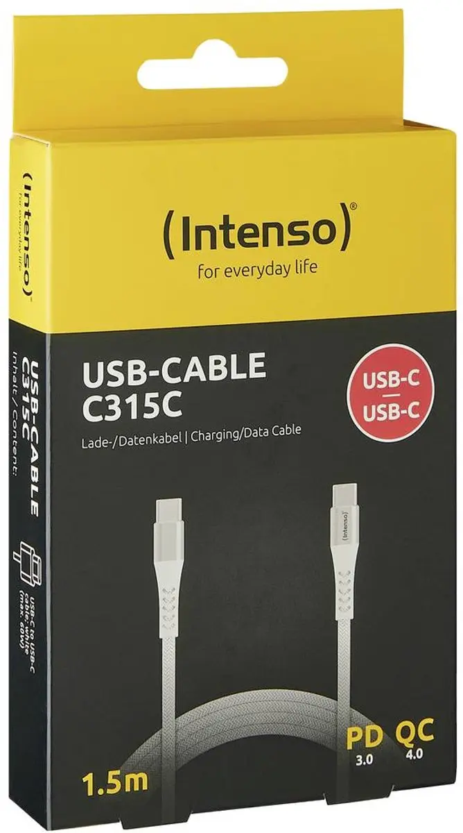 Intenso C315C USB-C Kabel 1.5m - Wit - afbeelding 6 van 6