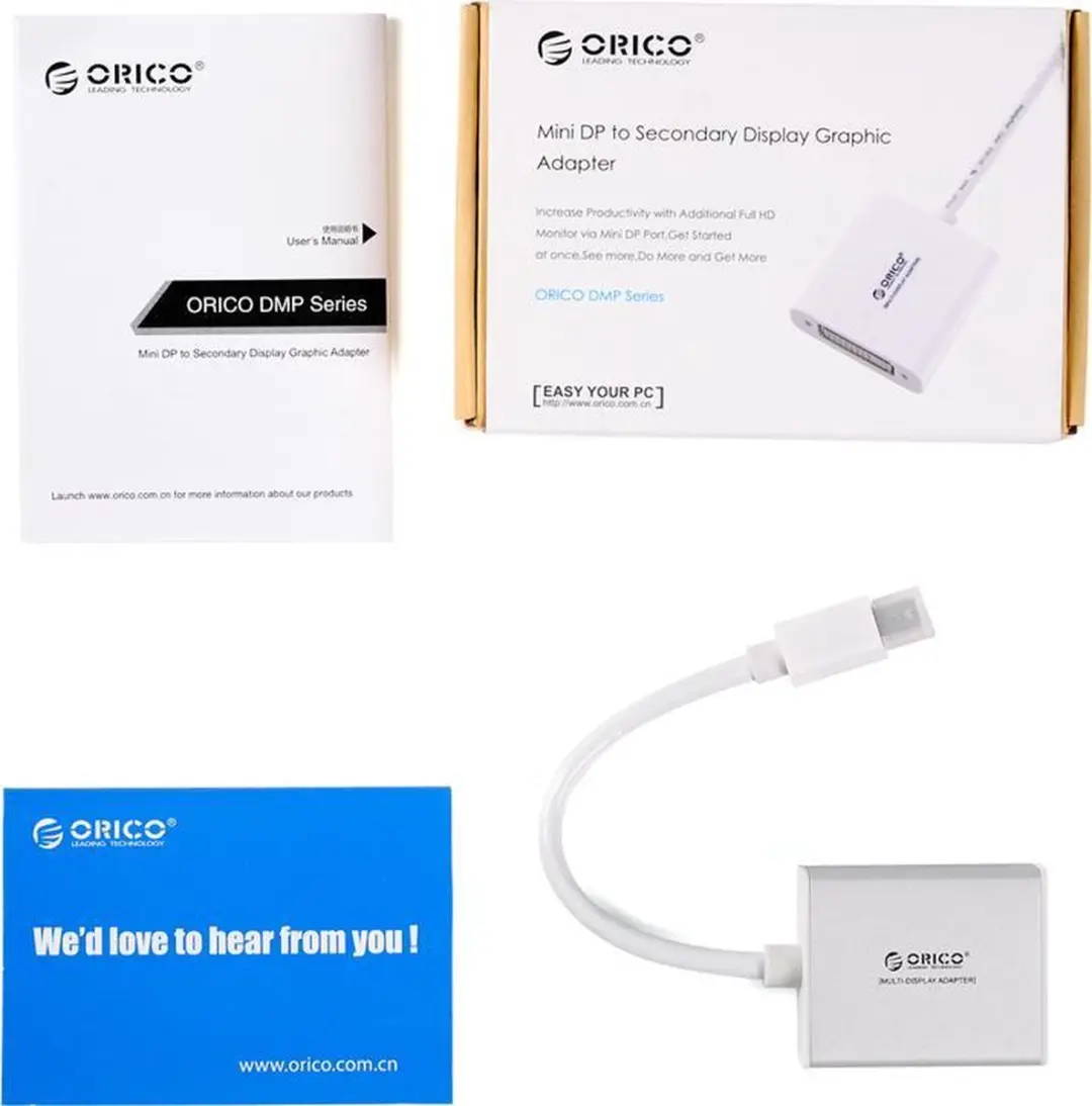 ORICO ORI-DMP3V-SV Mini DisplayPort naar VGA Adapter - 1920x1080 - Zilver