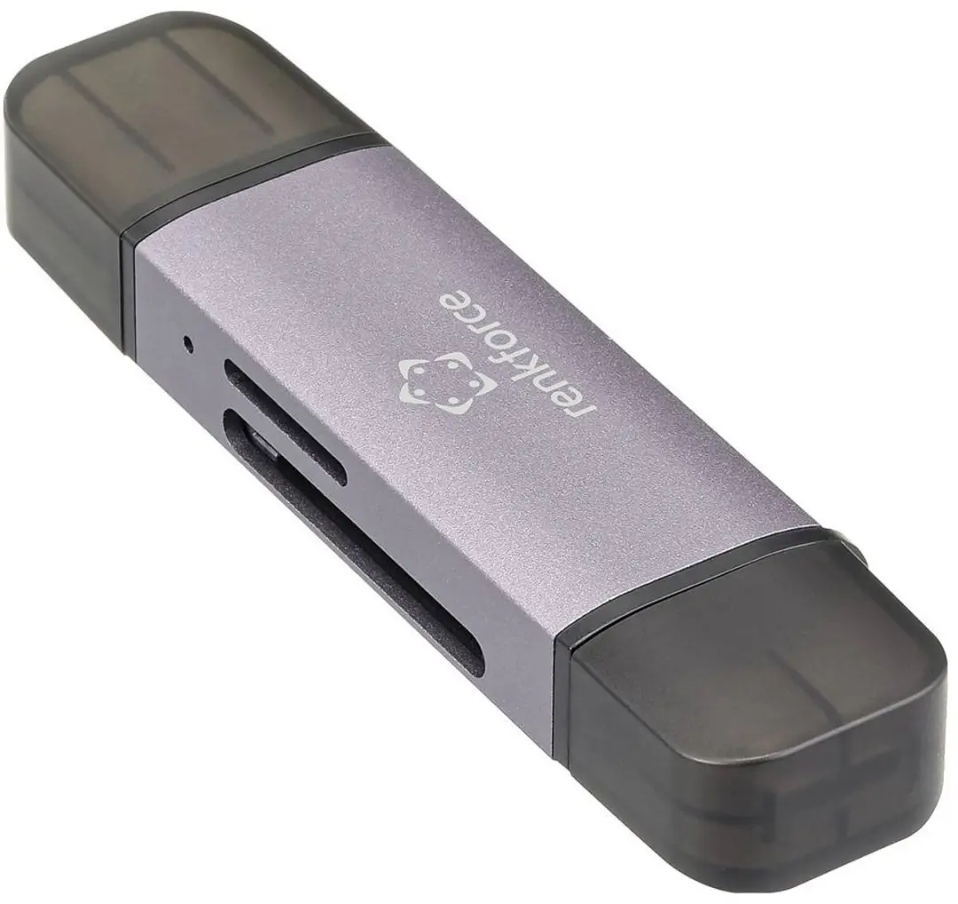 Renkforce RF-6700438 Externe Geheugenkaartlezer - USB-A/USB-C - Donkergrijs
