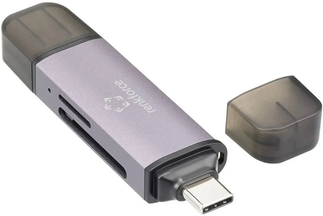 Renkforce RF-6700438 Externe Geheugenkaartlezer - USB-A/USB-C - Donkergrijs