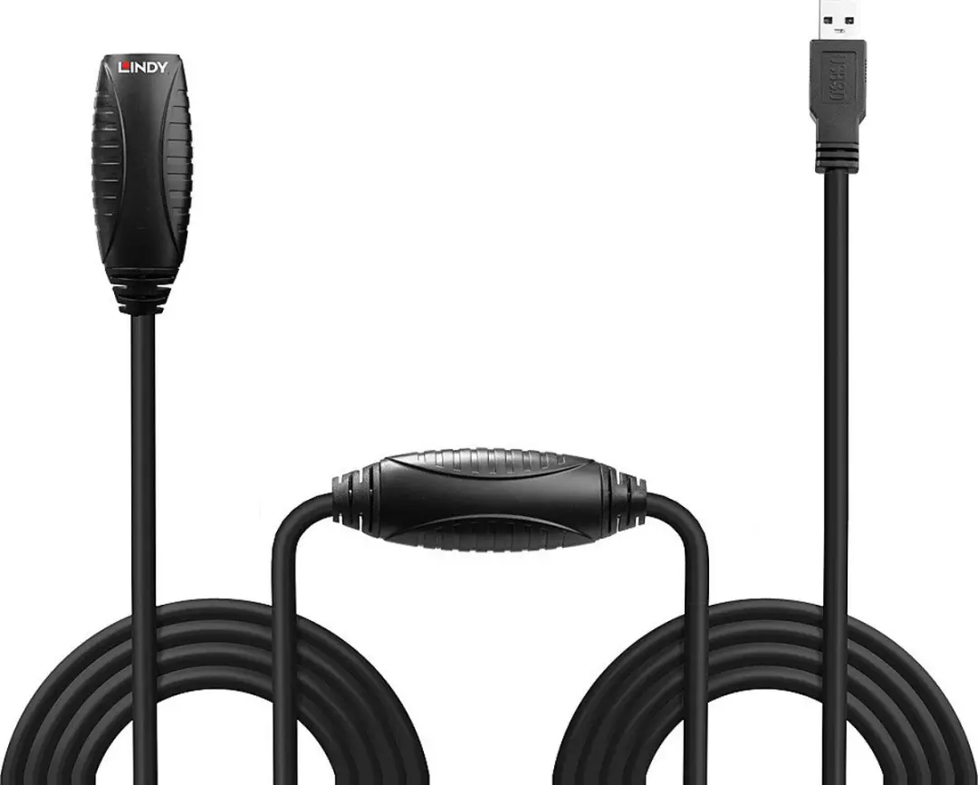 Lindy USB 3.0 Active Extension 10m - Zwart