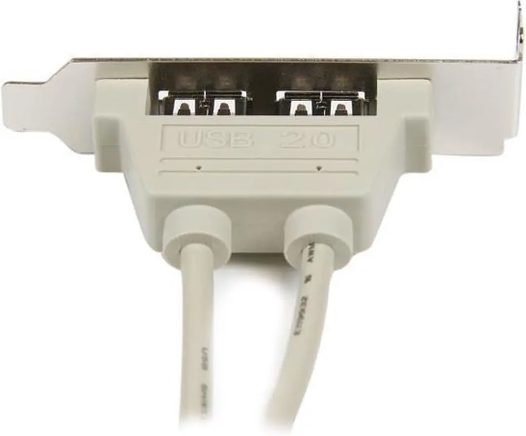 Startech USBPLATELP USB A Low-Profile Slotplaat - 2 Poorten - Zwart