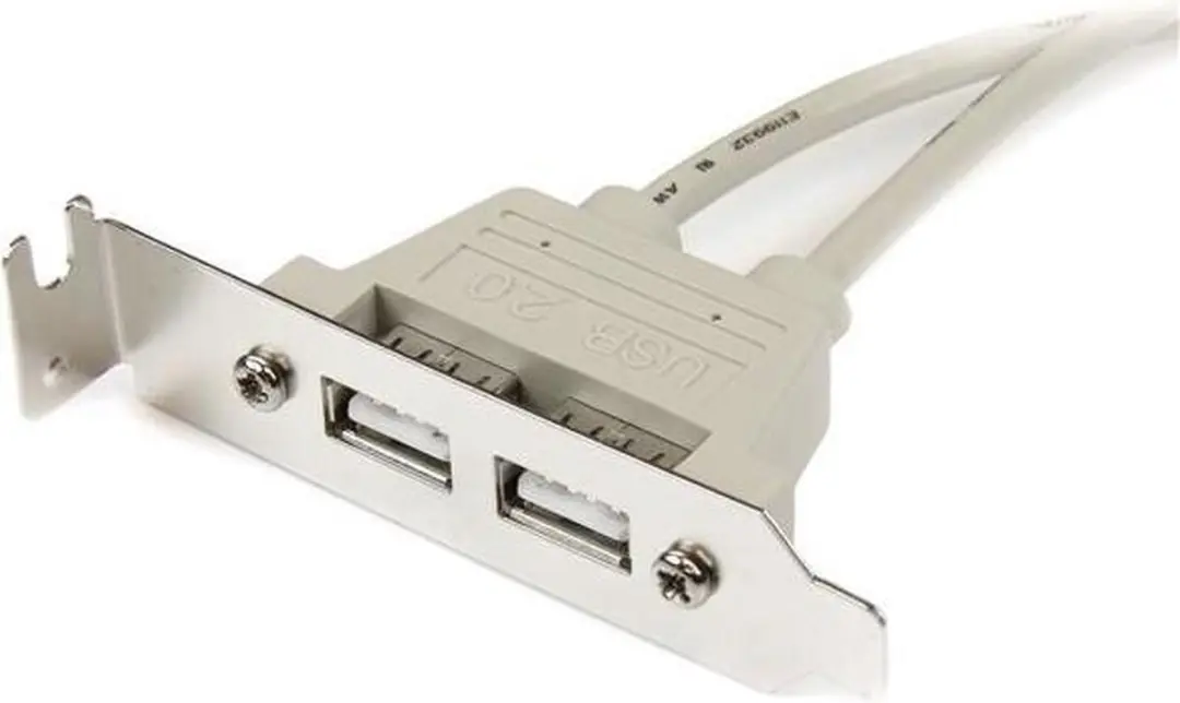 Startech USBPLATELP USB A Low-Profile Slotplaat - 2 Poorten - Zwart