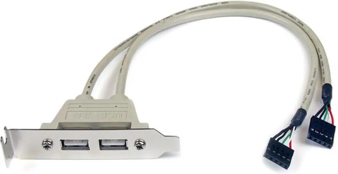 Startech USBPLATELP USB A Low-Profile Slotplaat - 2 Poorten - Zwart