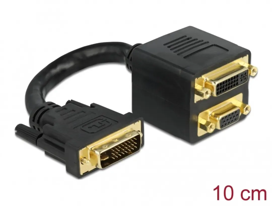 Delock DVI 29 St naar DVI 29 BU + VGA Adapter