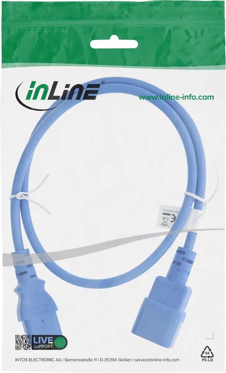 InLine C13-C14 Stroomkabel 0,75mm² - Blauw 0,3m