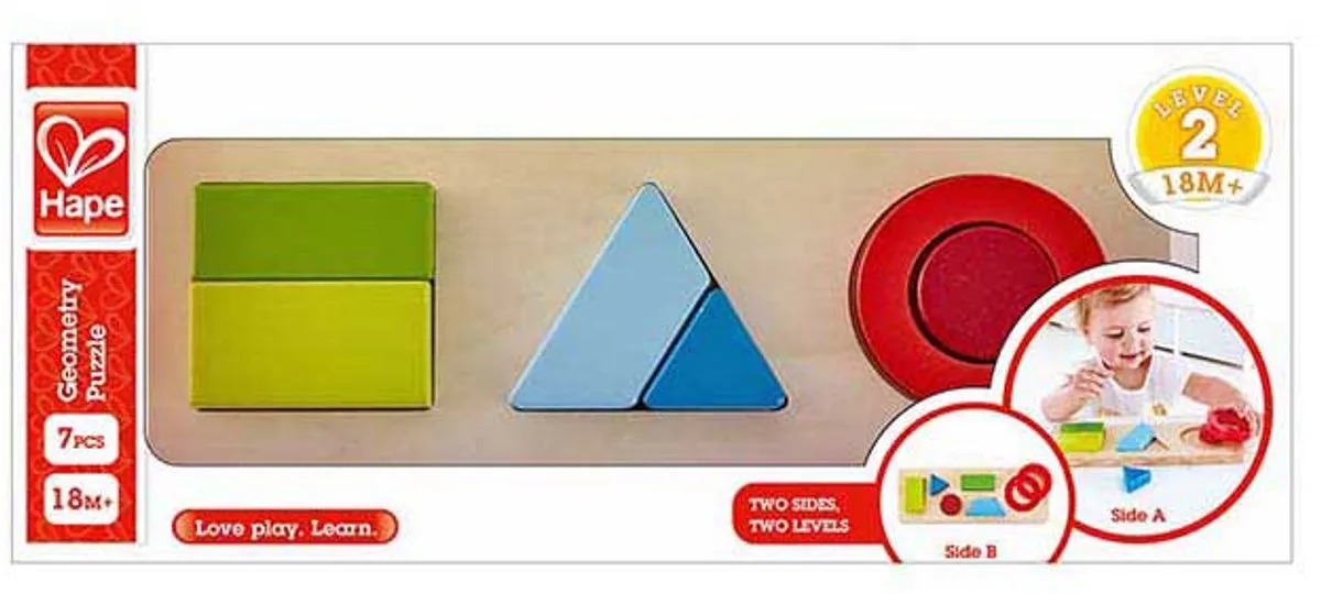 Hape Geometrie-Puzzle 7-delig - Veelkleurig