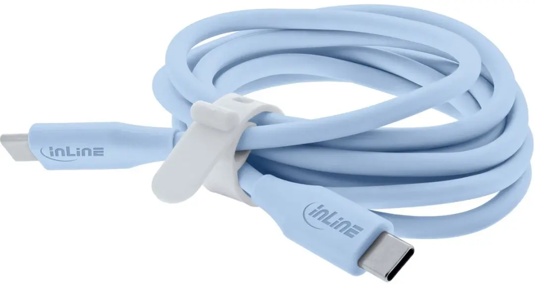 InLine USB-C Snelladingskabel 100W 0,5m - IJsbonbon/Blauw