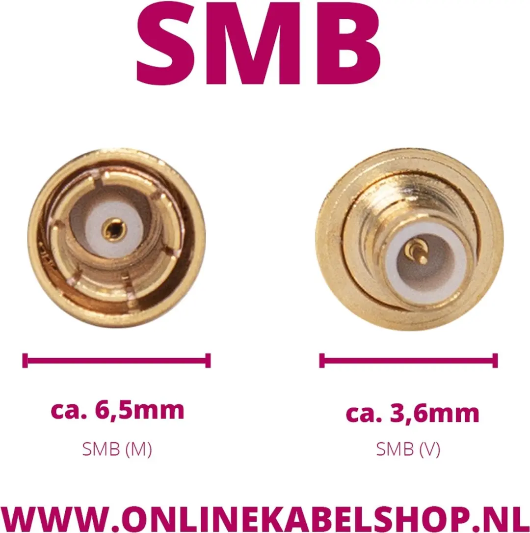 Delock SMB naar BNC Kabel RG174 50 Ohm - 1m - Zwart
