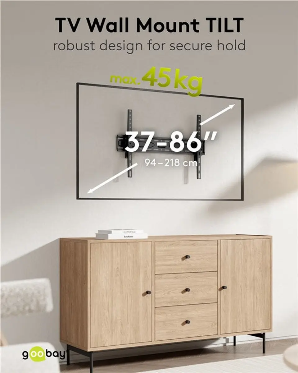 Goobay TILT TV Muurbeugel Kantelbaar 79758 - Zwart