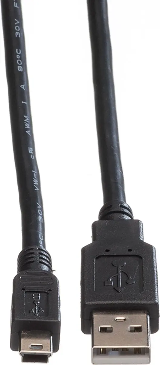 Roline USB 2.0 Kabel A naar Mini 5-Pin - 0,8m