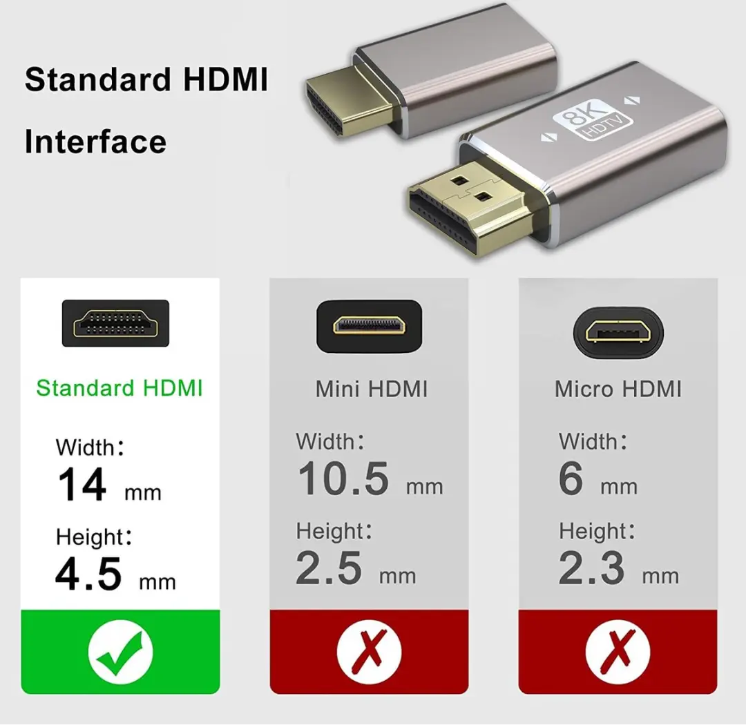 NÖRDIC HDMI-5021 HDMI-adapter M-V - 8K60Hz & 4K120Hz - Grijs