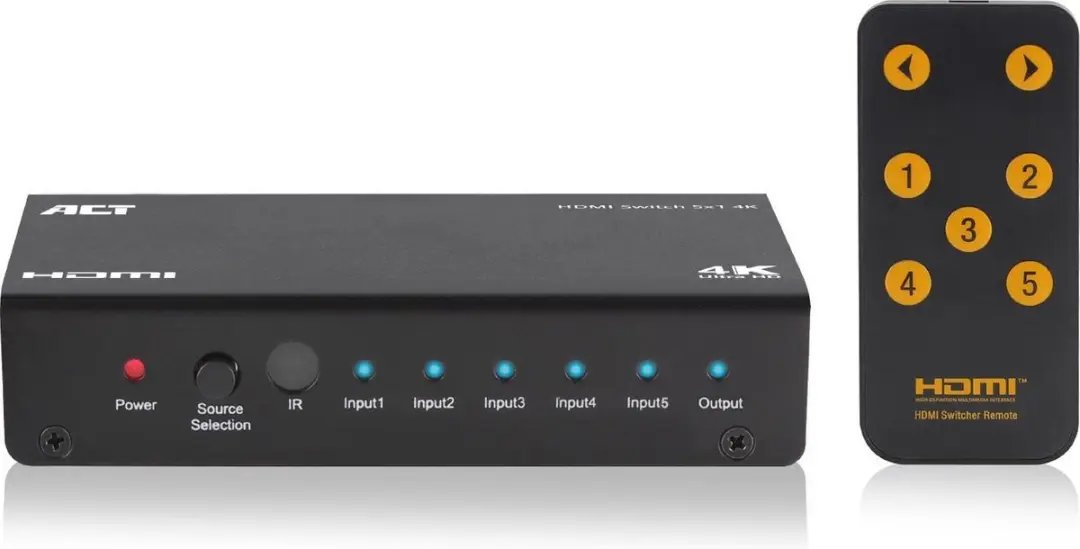 ACT 5x1 HDMI Switch AC7840 - 4K/3D - Zwart