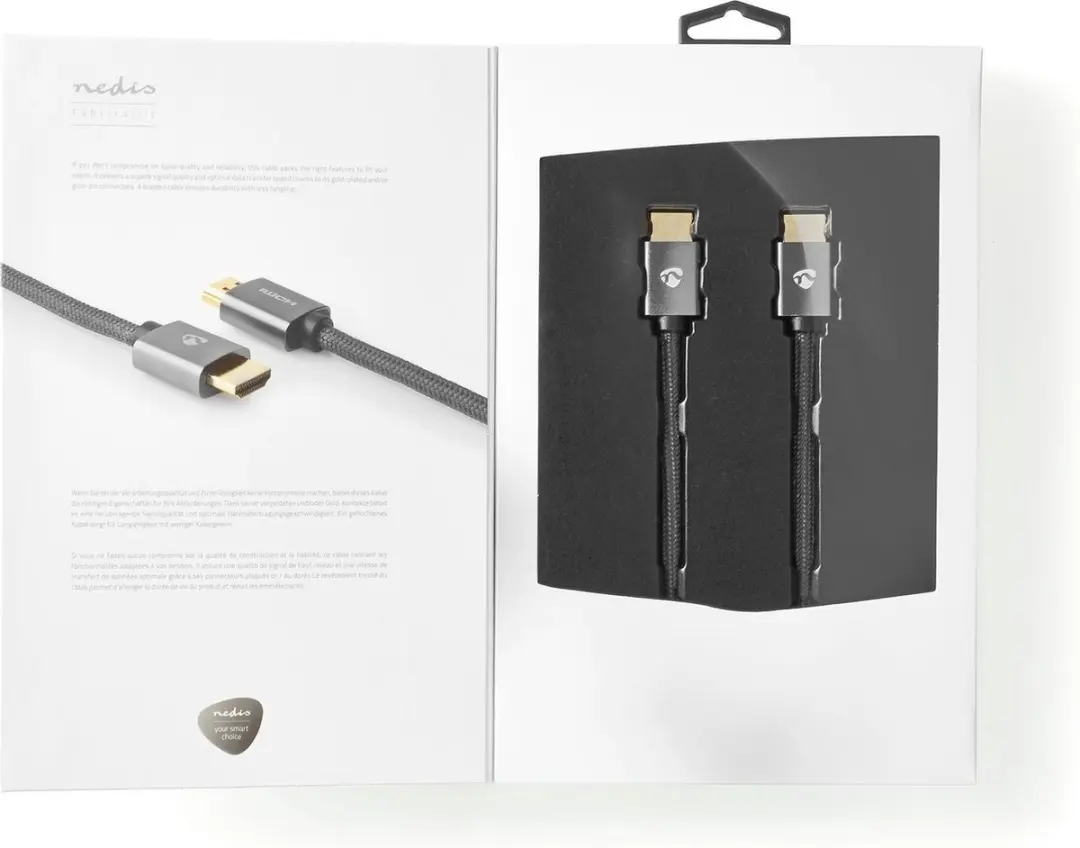Nedis HDMI-Kabel CVTB34000GY30 4K@60Hz - 3m - Gun Metal Grijs