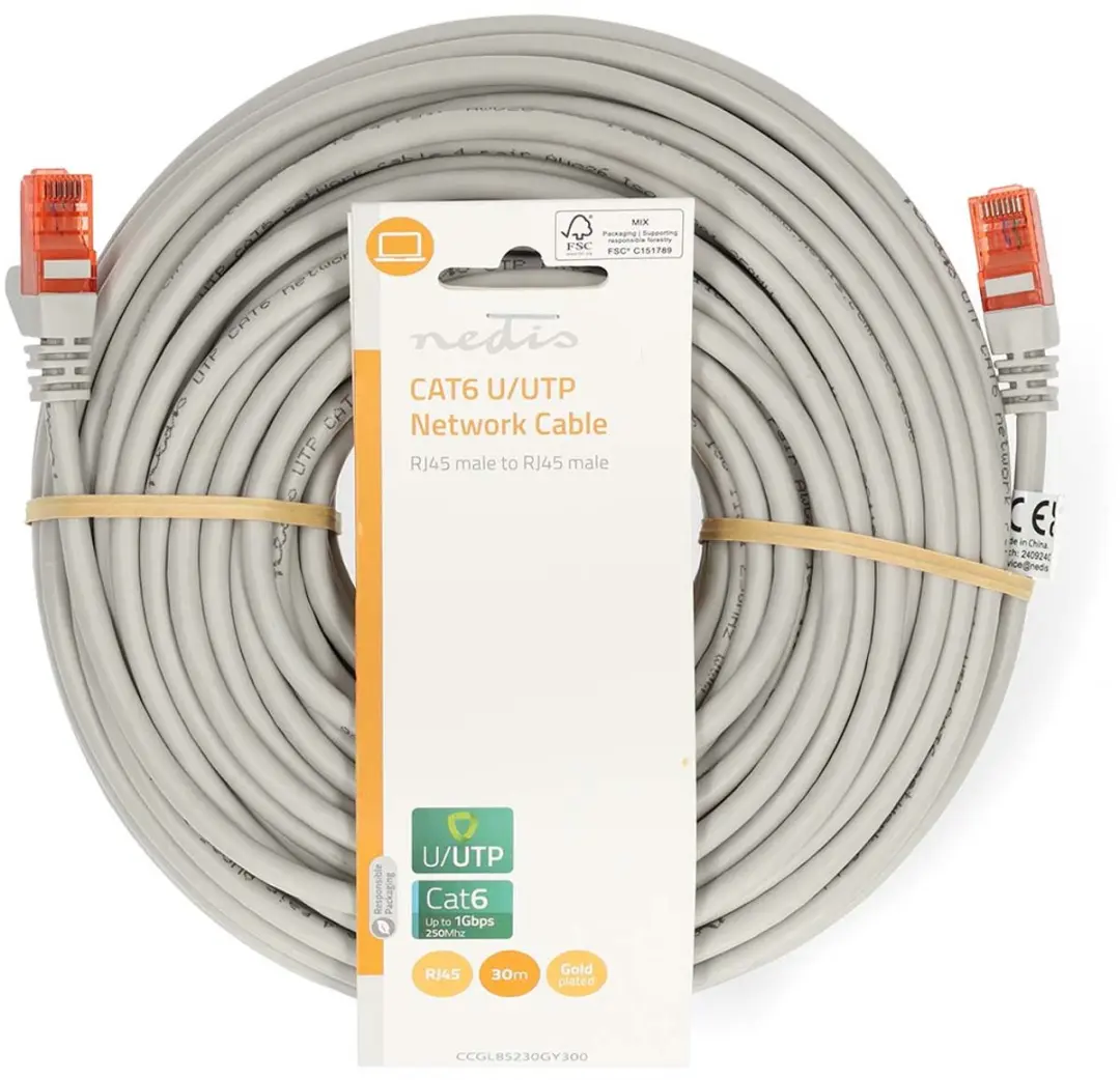 Nedis CAT6 Netwerkkabel 30m - Grijs