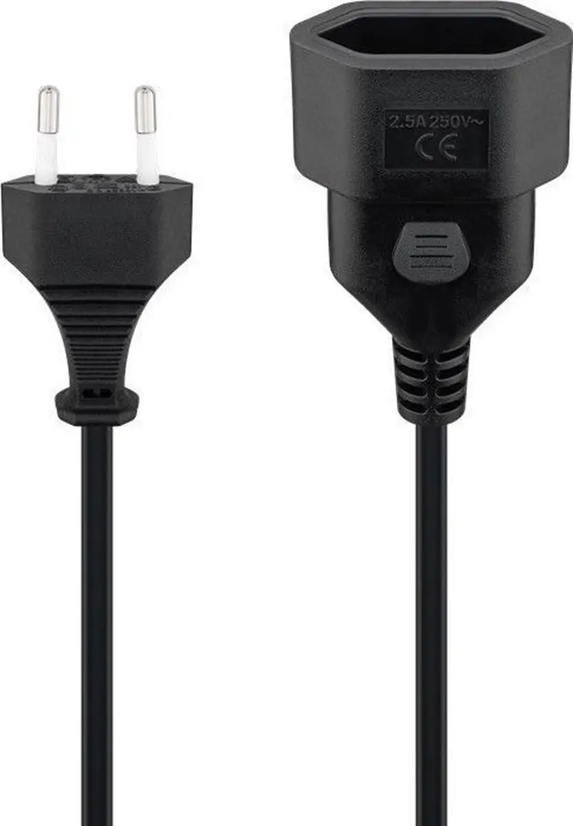ACT AK5246 Netsnoer Euro - 0,2m - Zwart