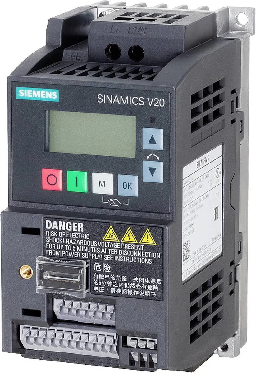 Siemens SINAMICS V20 6SL32105BB137BV1 Frequentieregelaar - Grijs