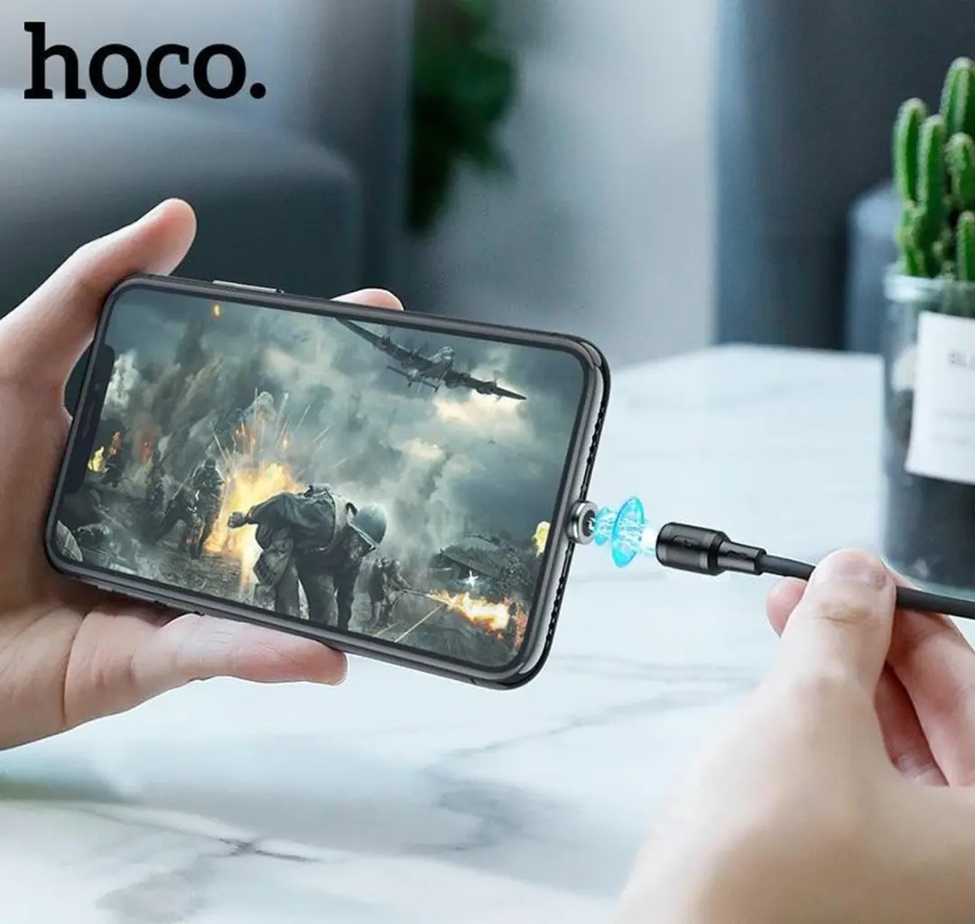 Hoco X52L Magnetic Lightning Kabel - 1m - Zwart