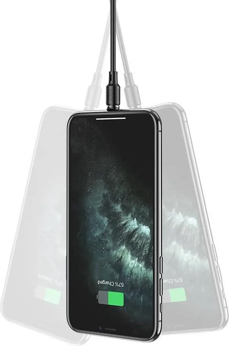 Hoco X52L Magnetic Lightning Kabel - 1m - Zwart