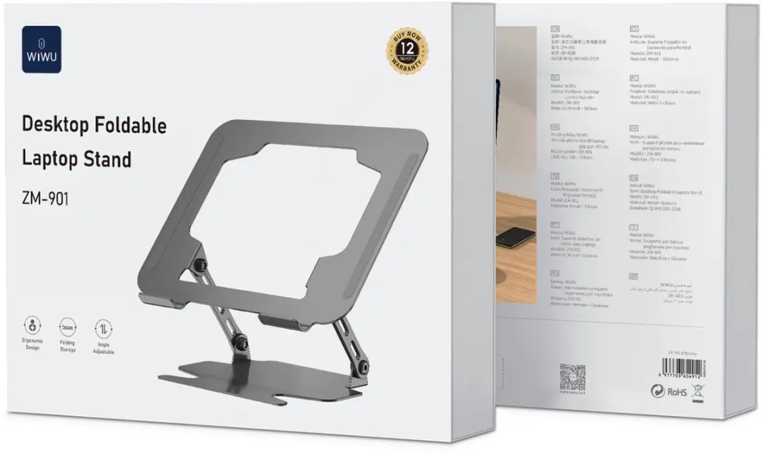WiWu Laptop Standaard 14463 - 10-17 inch - Grijs