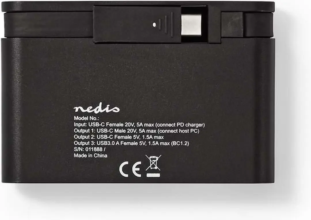 Nedis TCARF220BK USB Multi-Port Adapter - USB 3.1 - USB-C/VGA - Zwart