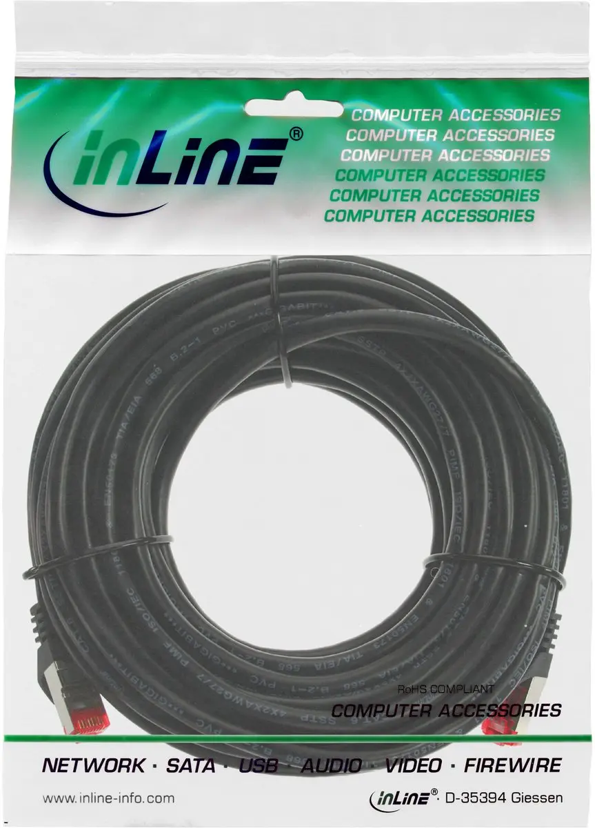 InLine S/FTP Netwerkkabel CAT6 40m - Zwart