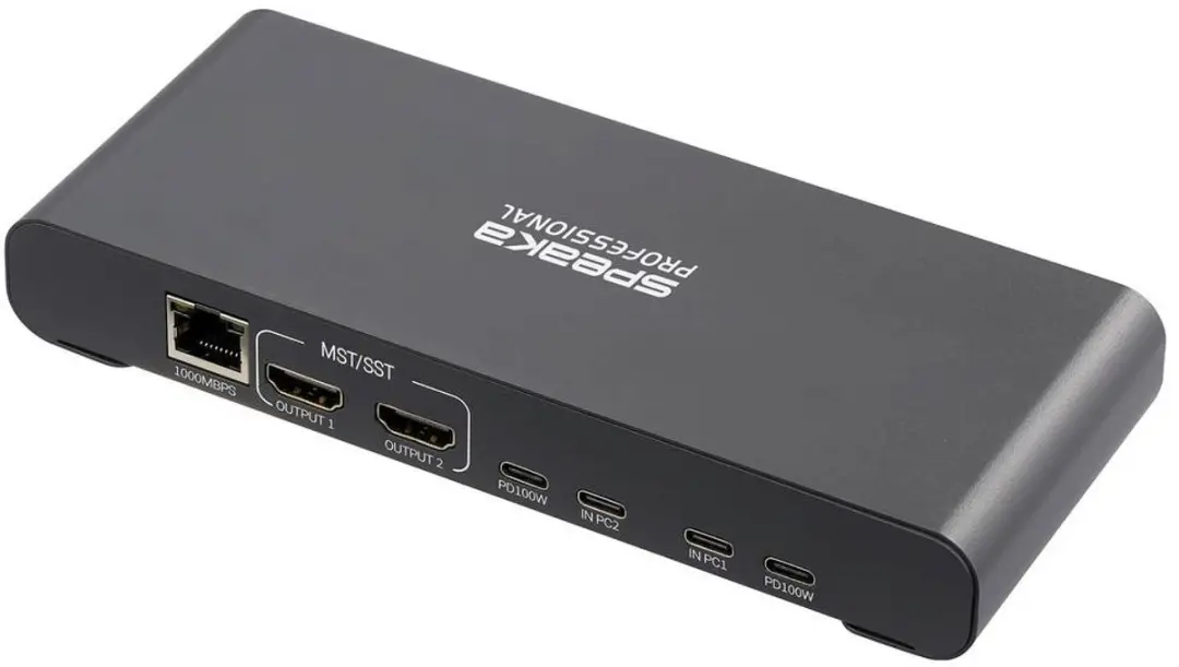 SpeaKa Professional SP-KVM-2P4K KVM-switch - 2 Poorten - Grijs