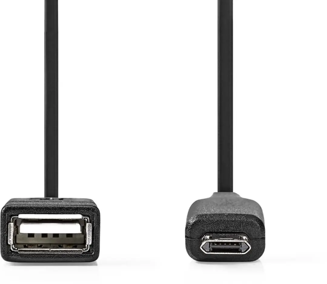 Nedis USB Micro-B Adapter USB-A Female 0.2m - Zwart