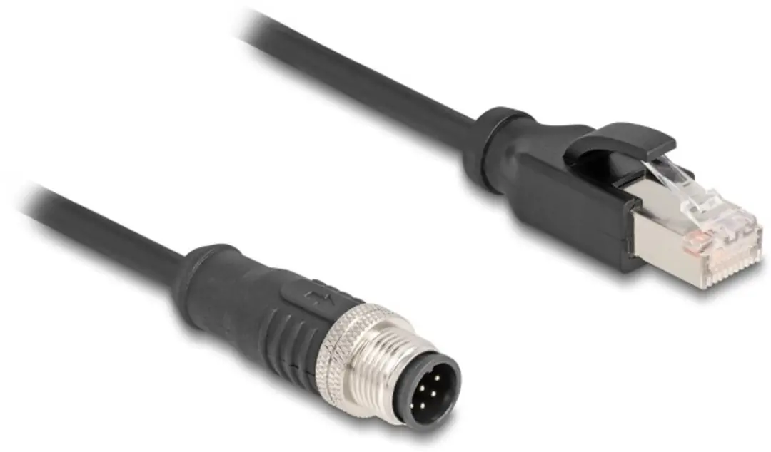 Delock M12 8-pins A-gecodeerd Industriële Netwerkkabel CAT5e 2m