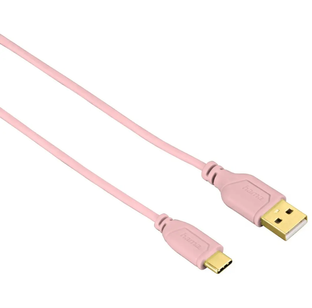 Hama USB2.0-C/USB2.0-A Kabel 0,75m - Roze