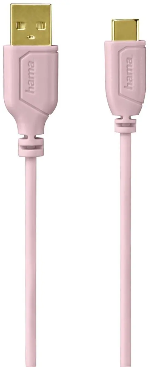 Hama USB2.0-C/USB2.0-A Kabel 0,75m - Roze
