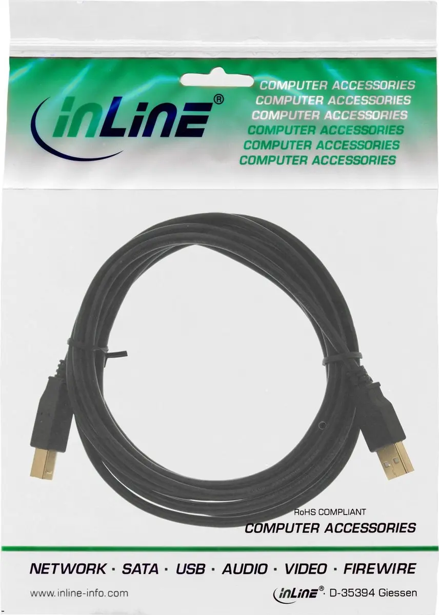 InLine USB-A 2.0 Verlengkabel 8m - Zwart