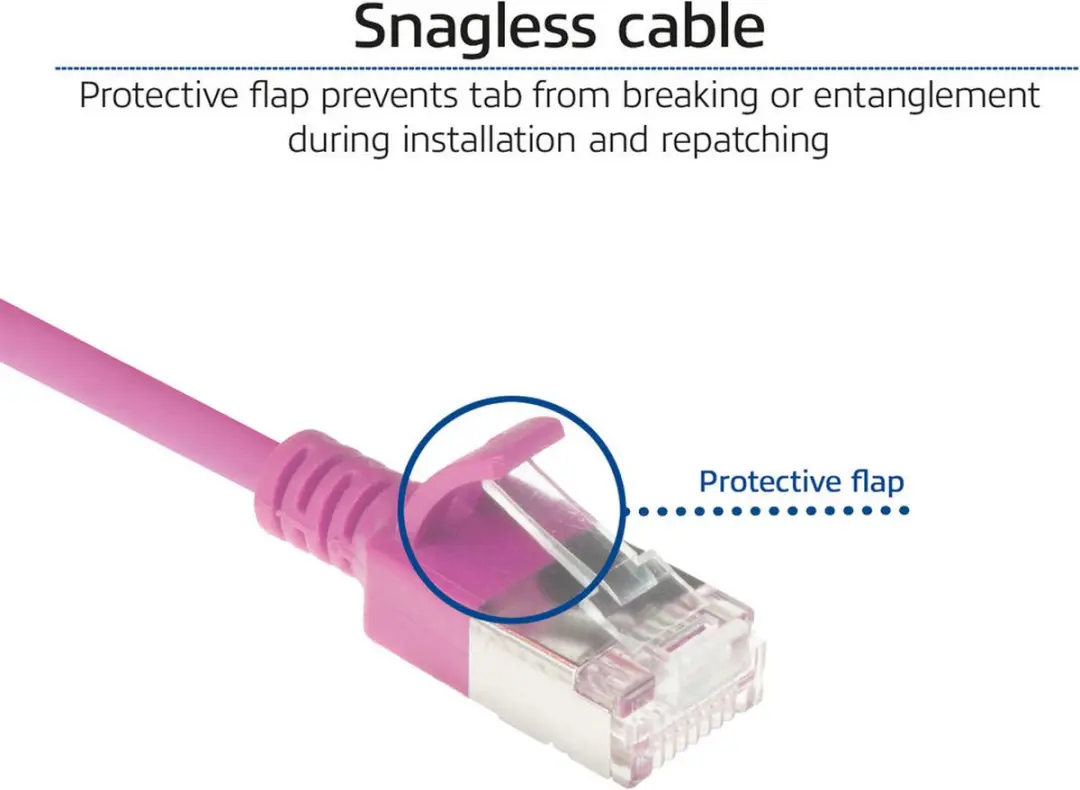ACT Roze DC7401 Patchkabel CAT6A U/FTP 1m - Snagless