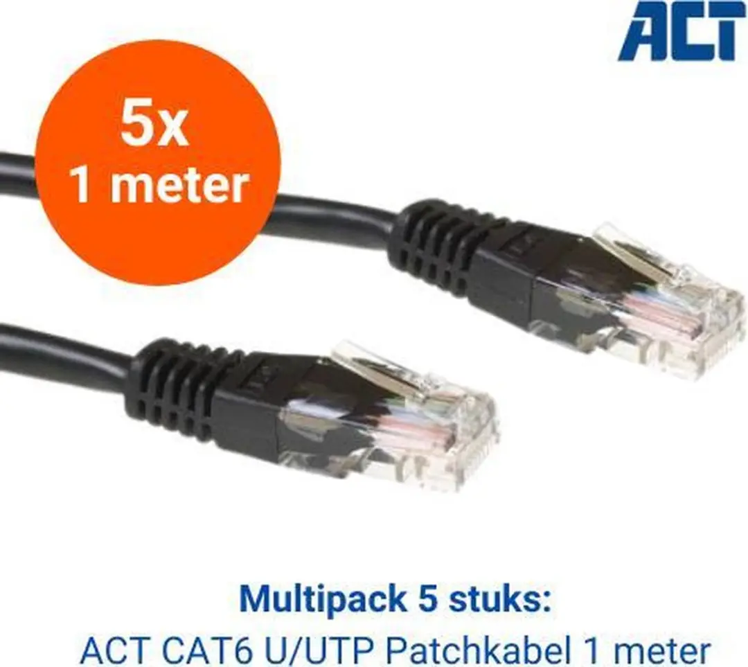 ACT UTP Cat 6 Netwerkkabel 1m