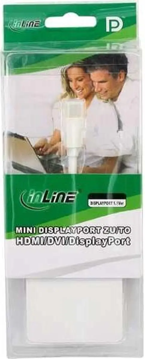 InLine Mini DisplayPort naar HDMI/DVI/DisplayPort Adapterkabel - Wit