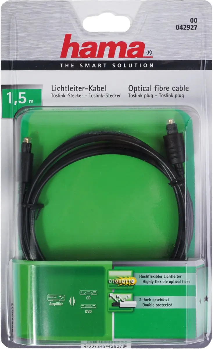 Hama Odt-verbindingskabel Prof 1.5m - Zwart
