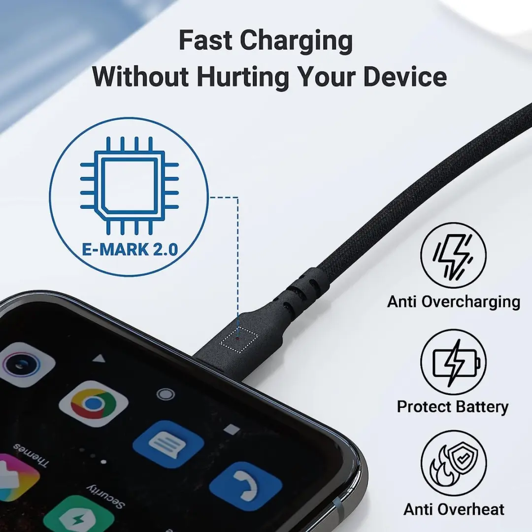 NÖRDIC USBC-N2303 USB-C Kabel 240W - 3m - Zwart
