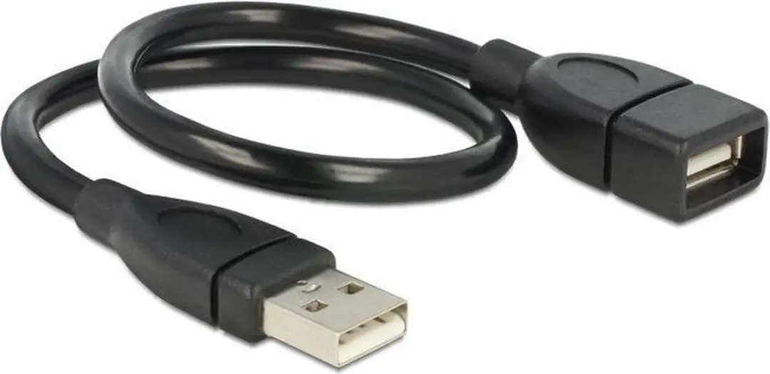 Delock USB Verlenging A-A 0.35m ShapeCable - Zwart - afbeelding 6 van 6