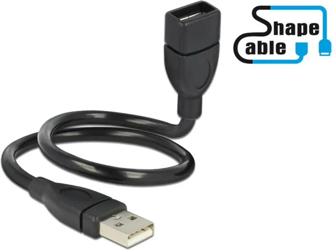 Delock USB Verlenging A-A 0.35m ShapeCable