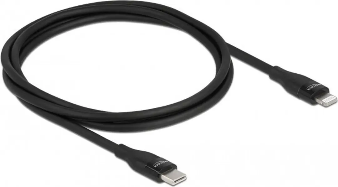 Delock USB-C naar Lightning Kabel 1m - Zwart