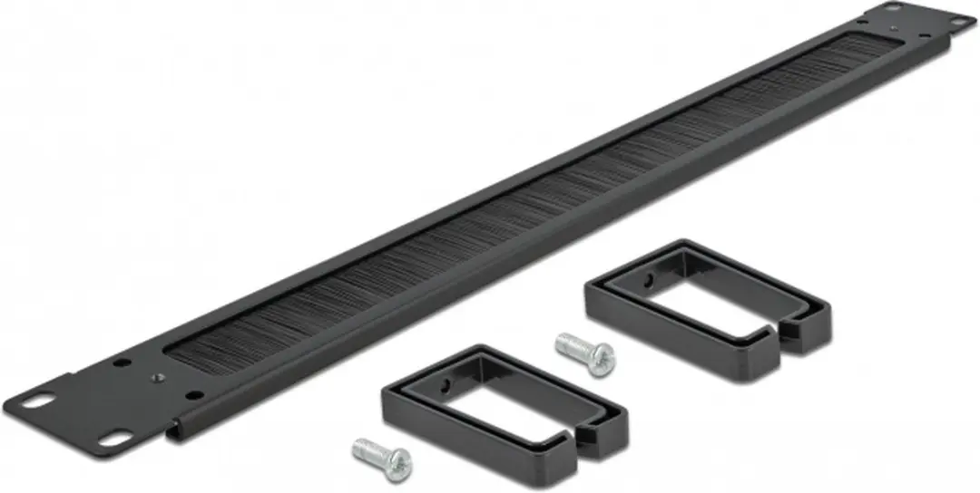 Delock 19" Kabelmanagement Borstelstrip 1U - 2 Haken - Zwart