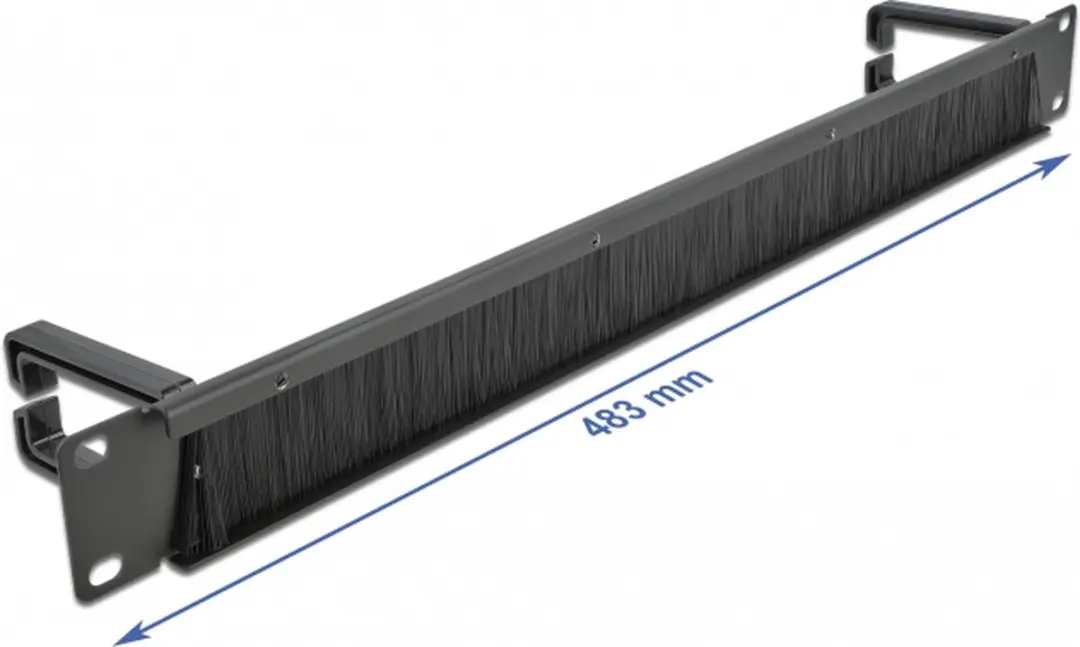 Delock 19" Kabelmanagement Borstelstrip 1U - 2 Haken - Zwart