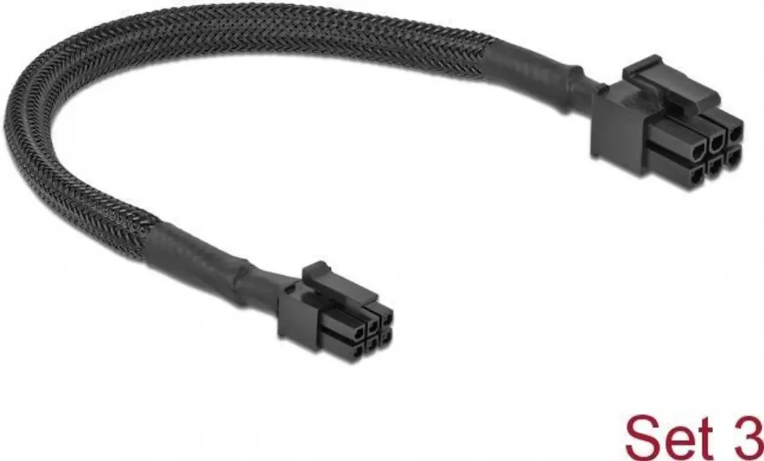 Delock Power Cable Set Mac Pro 2019 - 6 Stuks - Zwart